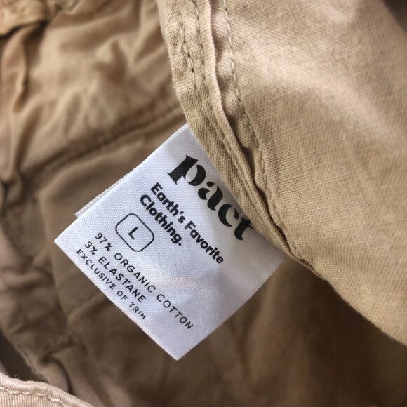 Pact Pants Womens Large Tan Button Casual Stretch Pull On Organic Cotton - Picture 5 of 12